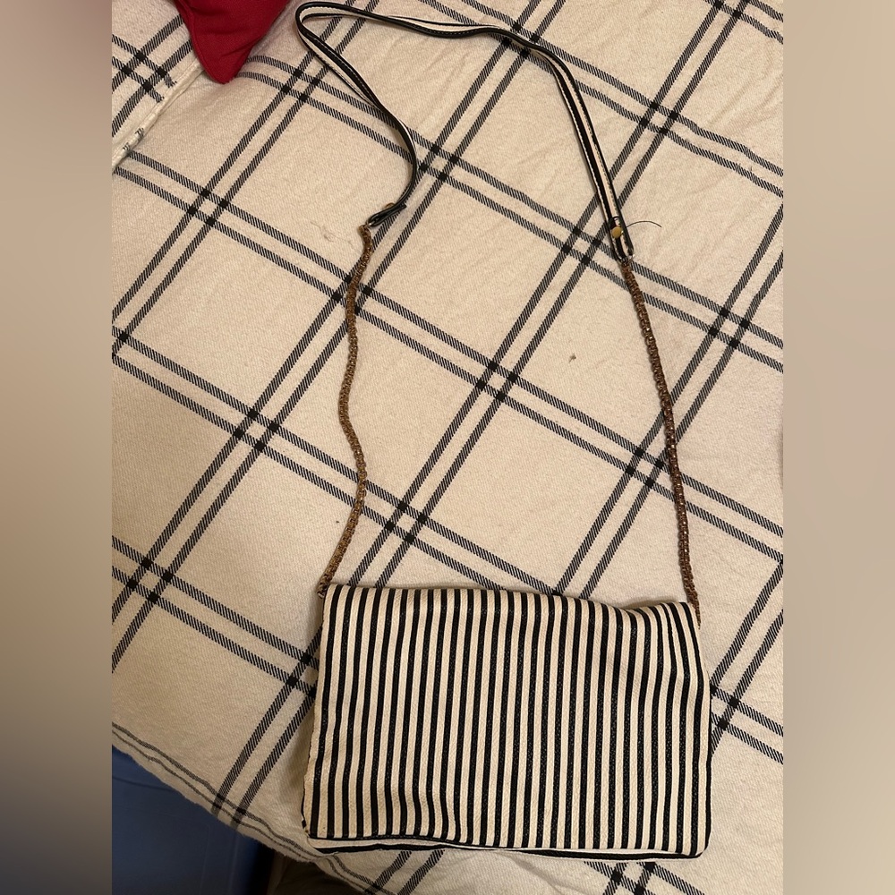 Urban outfitters black and white striped purse